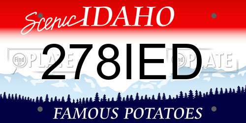 278IED Idaho License Plate
