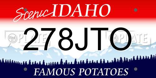 278JTO Idaho License Plate