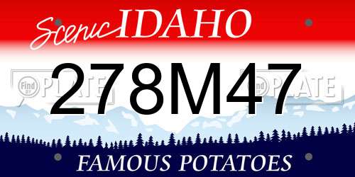 278M47 Idaho License Plate