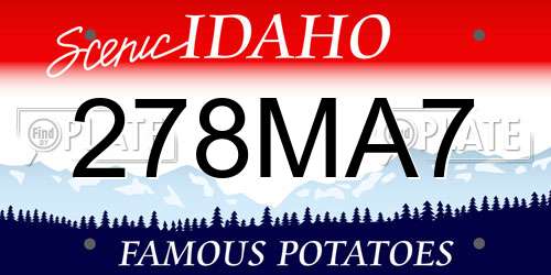 278MA7 Idaho License Plate