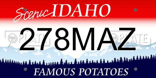 278MAZ Idaho License Plate