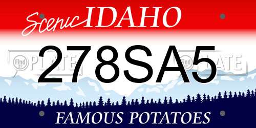 278SA5 Idaho License Plate