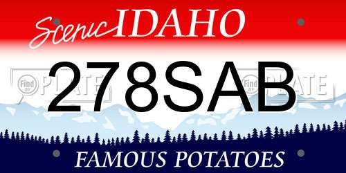 278SAB Idaho License Plate