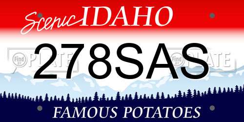 278SAS Idaho License Plate