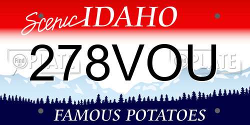 278VOU Idaho License Plate