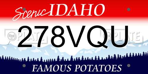 278VQU Idaho License Plate