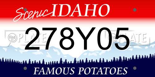 278Y05 Idaho License Plate