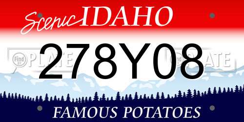 278Y08 Idaho License Plate