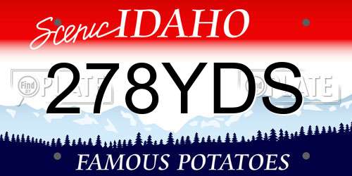 278YDS Idaho License Plate