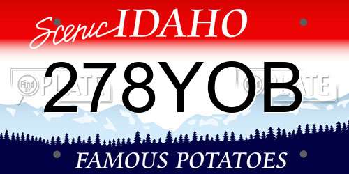278YOB Idaho License Plate
