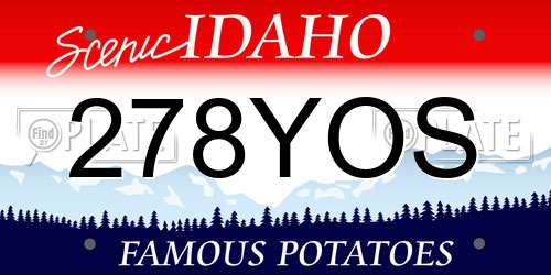 278YOS Idaho License Plate