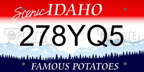 278YQ5 Idaho License Plate