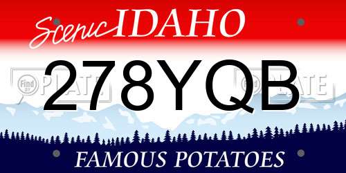 278YQB Idaho License Plate