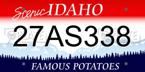 27AS338 Idaho License Plate