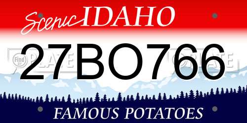 27BO766 Idaho License Plate