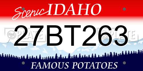27BT263 Idaho License Plate