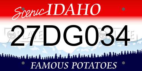 27DG034 Idaho License Plate