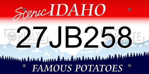 27JB258 Idaho License Plate
