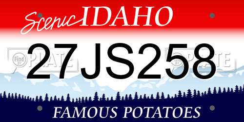 27JS258 Idaho License Plate