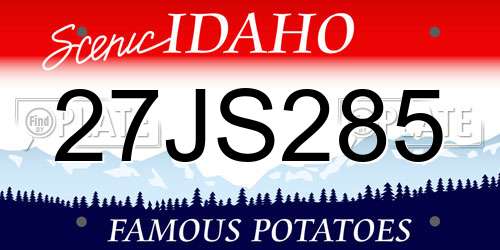 27JS285 Idaho License Plate