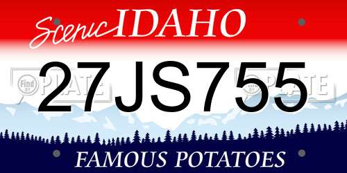 27JS755 Idaho License Plate