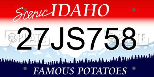 27JS758 Idaho License Plate