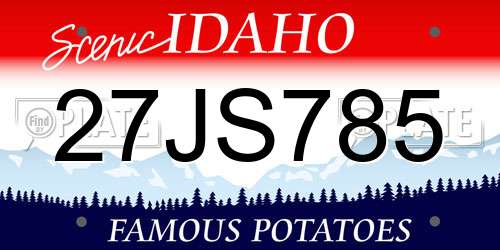 27JS785 Idaho License Plate
