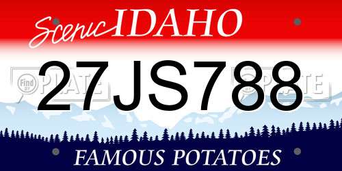 27JS788 Idaho License Plate