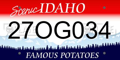 27OG034 Idaho License Plate