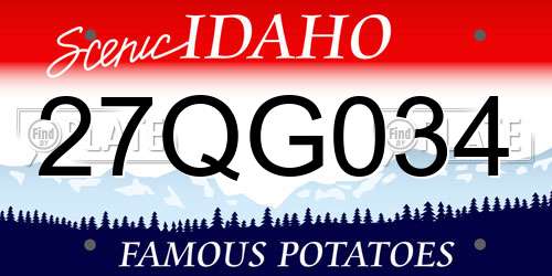 27QG034 Idaho License Plate