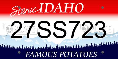 27SS723 Idaho License Plate