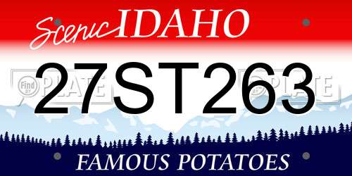 27ST263 Idaho License Plate