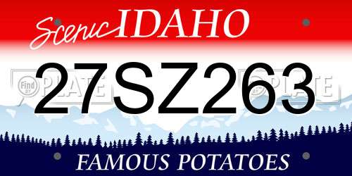 27SZ263 Idaho License Plate