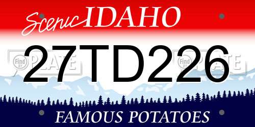 27TD226 Idaho License Plate