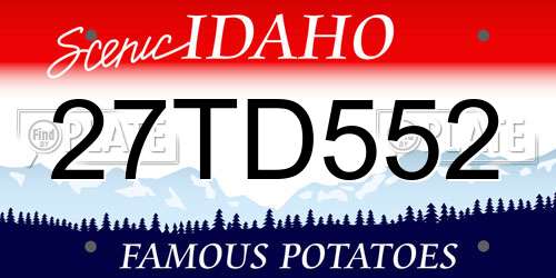27TD552 Idaho License Plate