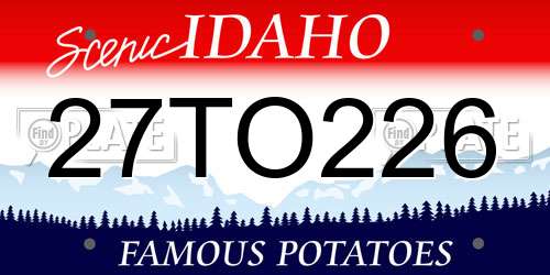 27TO226 Idaho License Plate