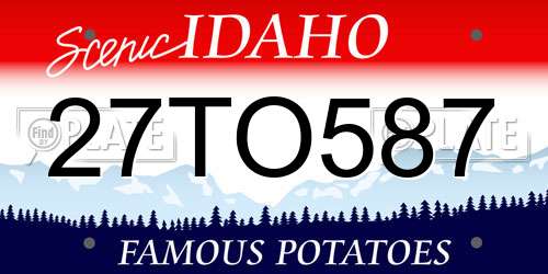 27TO587 Idaho License Plate