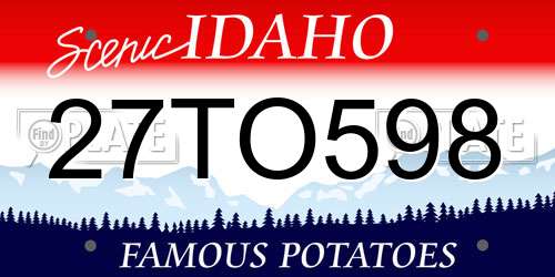 27TO598 Idaho License Plate