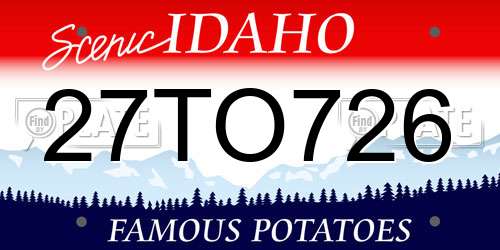 27TO726 Idaho License Plate