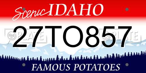 27TO857 Idaho License Plate