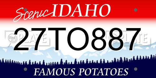 27TO887 Idaho License Plate