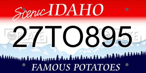 27TO895 Idaho License Plate