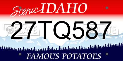 27TQ587 Idaho License Plate