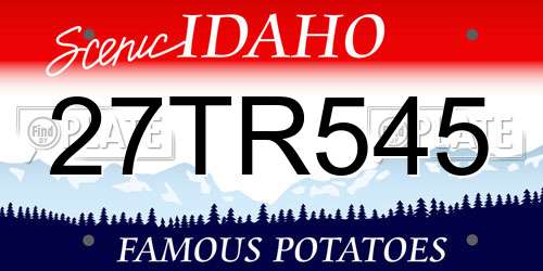 27TR545 Idaho License Plate