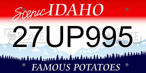 27UP995 Idaho License Plate