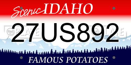 27US892 Idaho License Plate