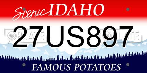 27US897 Idaho License Plate