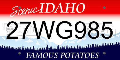 27WG985 Idaho License Plate