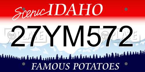 27YM572 Idaho License Plate
