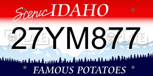27YM877 Idaho License Plate